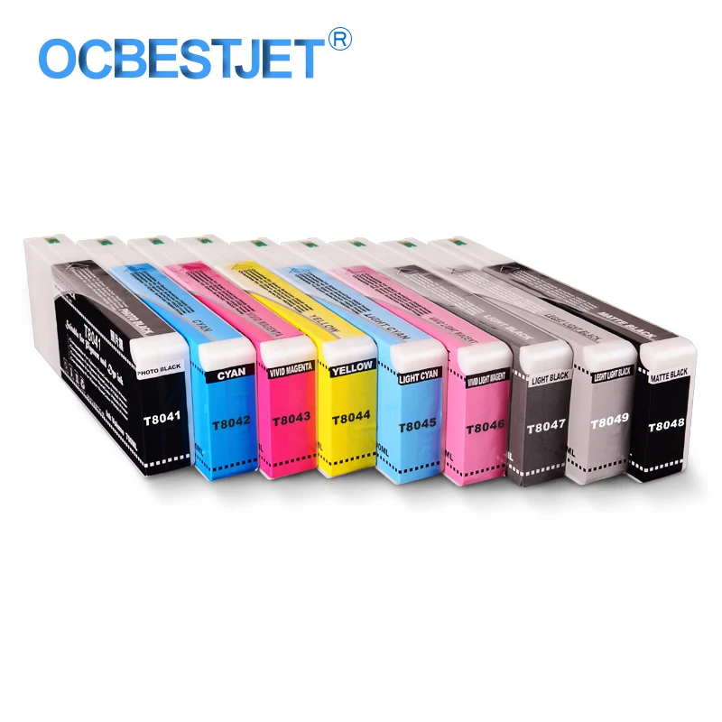 9Colors/Set T8041 T8049 Compatible Ink Cartridge Filled With Pigment Ink For Epson SureColor