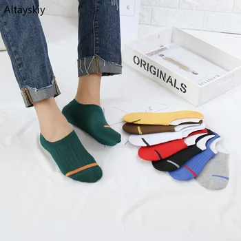 

Sock Slippers Women Solid High Elasticity Breathable Socks Students Trendy All-matched Simple Soft Chic Deodorant Striped Womens