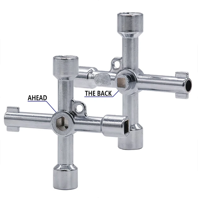 Chiave Multifunzione 4 Vie Universale | Per Quadri Elettrici, Contatori, Gas E Acqua | Lega Di Zinco Resistente - Foto 3