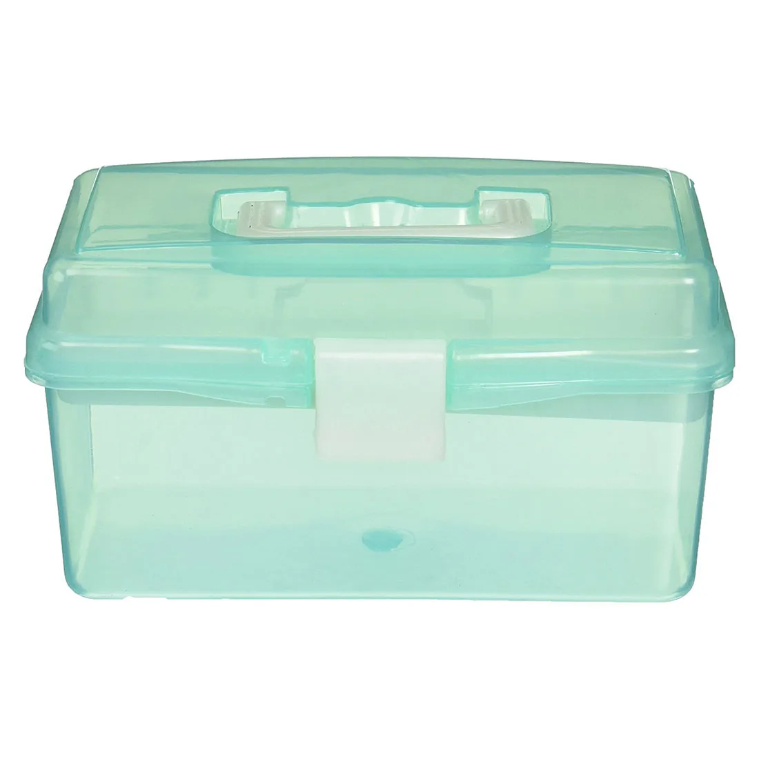 

BLEL Hot Clear Turquoise Plastic Tray 2 Compartment Tool Storage Box Case