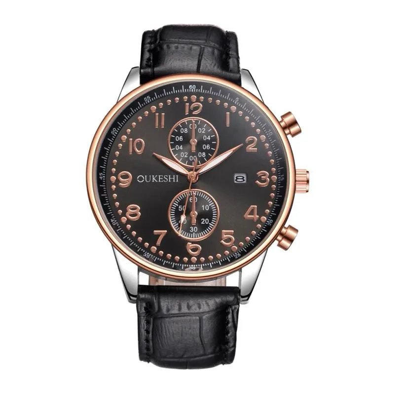 

Dazzling Men Luxury Stainless Steel Quartz Military Sport Leather Band Dial Wrist Watch saat relogio kol saati reloj montre