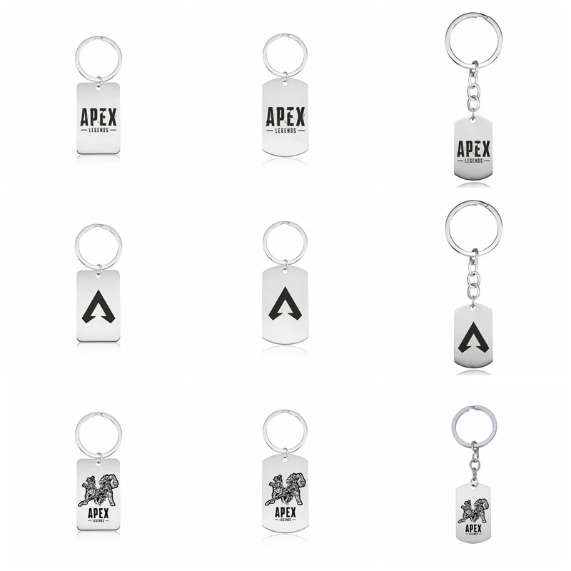 

Apex Legends Keychain Hot Game Figures Key Rings Stainless Steel Engraved Logo Keychains Car Key Holder Fashion Jewelry