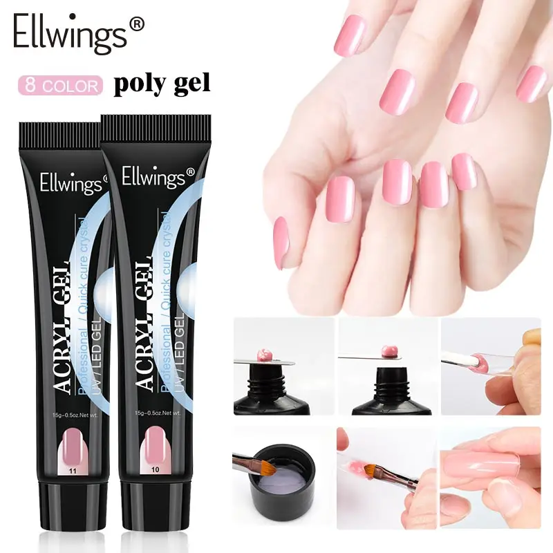 

Ellwings 15g Nail Extension Gel Varnished Crystal Poly Gel Camouflage Quick Hard Nails Extending UV Gel Nail Art Design Manicure