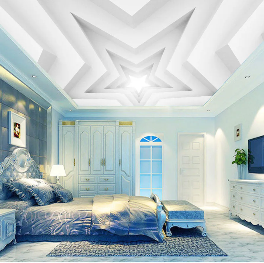 Us 9 28 42 Off White Stone Space Extend 3d Ceiling Wallpaper For Hall Living Room 3d Wall Ceiling Mural 3d Wall Mural 3d Wall Paper Large Mural In