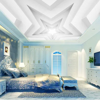 

White Stone Space Extend 3d Ceiling Wallpaper for Hall Living Room 3D Wall Ceiling Mural 3d Wall Mural 3d Wall paper Large mural