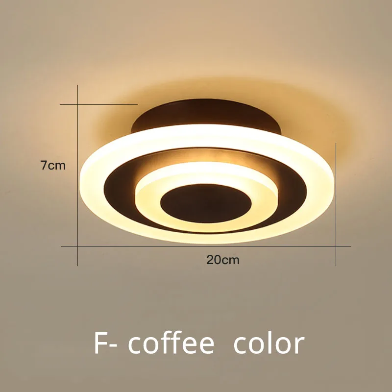 Потолочный светильник, Современная LED-лампа для освещения коридоров для ванной комнаты, гостиной, Круглый квадратный светильник, домашние декоративные светильники, Прямая поставка - Цвет корпуса: F coffee 1823
