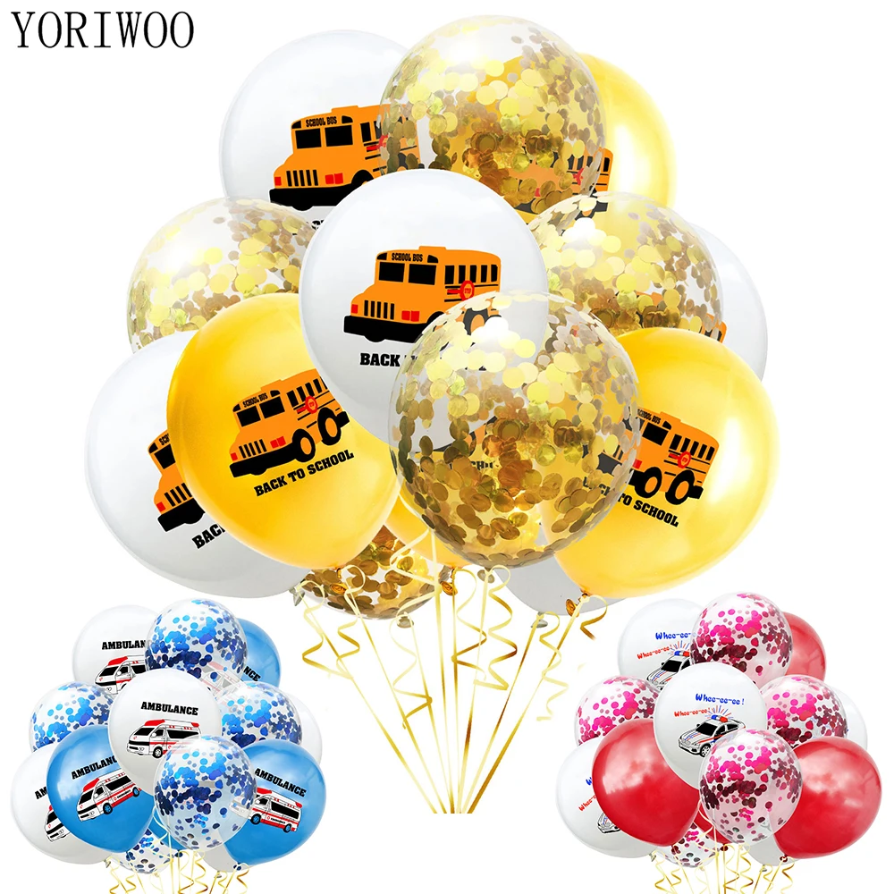 

YORIWOO 15pcs Cars Balloons Air Truck Latex Balloon Confetti Baloons Birthday Party Decorations Kids Baby Shower Boy Babyshower