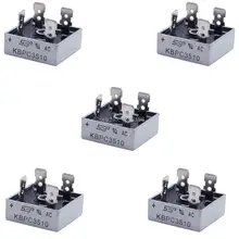 5Pcs 1000V 35A Metal Case Single Phases Diode Bridge Rectifier KBPC3510 New 200pcs smd us1m uf4007 1a 1000v sma fast recovery diode rectifier