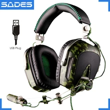 High quality SADES A90 usb 7 1 surround sound professional big gaming headphones with microphone breathing