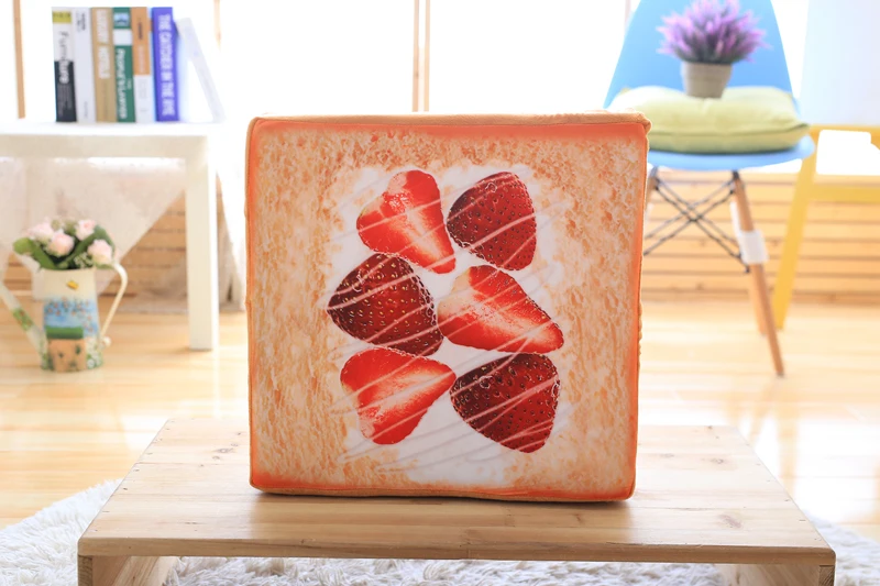 Микроблогинг с абзацем милый в реальной жизни Тост Хлеб подушки в форме ломтиков, кот специальный хлеб типа подушки мультфильм вокруг - Цвет: Strawberry