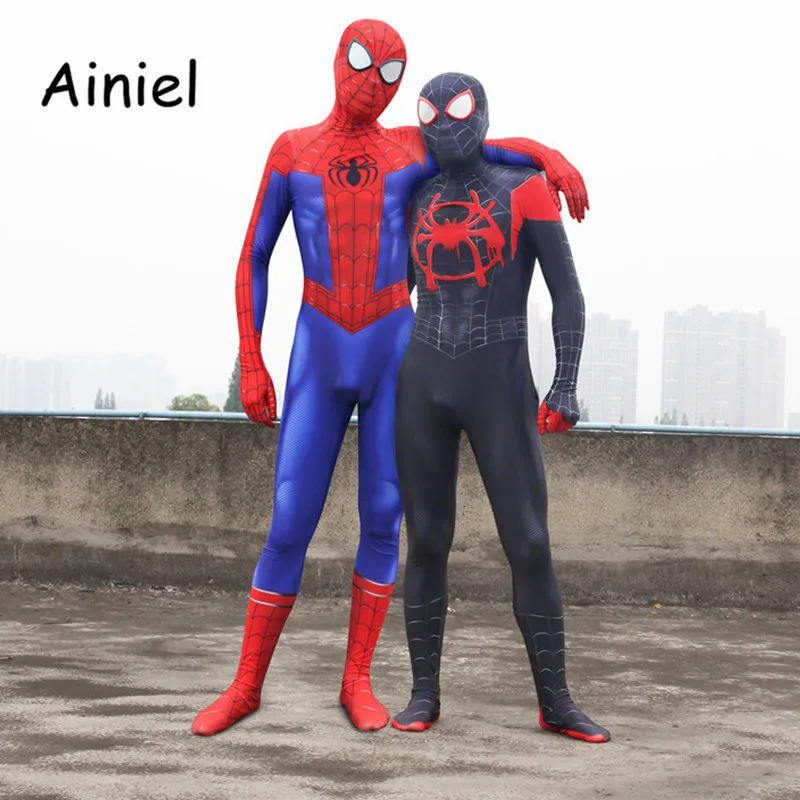 

Ainiel Spider Man Miles Morales Suit Peter Parker Cosplay Costume Adult Children Boys Spiderman Bodysuit Superhero Zentai Cloth