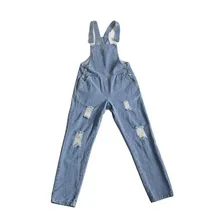 Лето Европа Америка женские пуговицы высокие брюки рваные джинсы комбинезон края узкие джинсы короткие#3,28