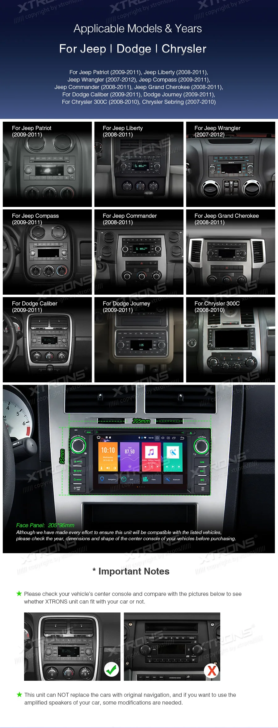 Excellent XTRONS 6.2" Android 9.0 Octa Core Car Radio DVD Player GPS Navigation for JEEP Patriot Liberty Wrangler Compass DODGE Chrysler 1