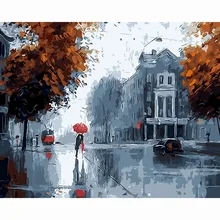 Выполненные diy цифровой живописи ручная роспись Гостиная Аннотация пару пейзаж картина по номерам фотографии A489