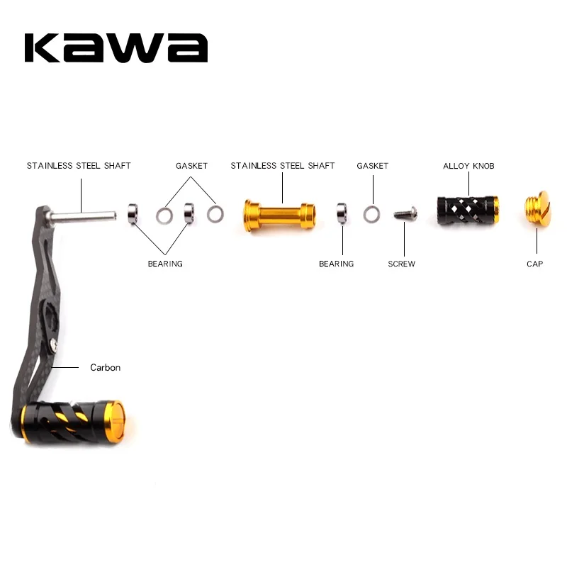 KAWA Рыболовная катушка ручка из углеродного волокна для baitcasing 105 мм длина размер отверстия 8x5 мм толщина 3 мм костюм для Abu и Катушка Daiwa