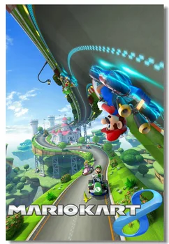 

Custom Canvas Wall Decor Super Mario Kart 8 Poster Super Mario Bros Mural Sticker Office Game Wallpaper Cafe Wall Decals #0497#