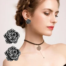 SINLEERY/серьги в виде цветка розы из кубического циркония для женщин, серебряные, золотые, голубые, циркониевые серьги, Винтажные Ювелирные изделия ES545 SSH