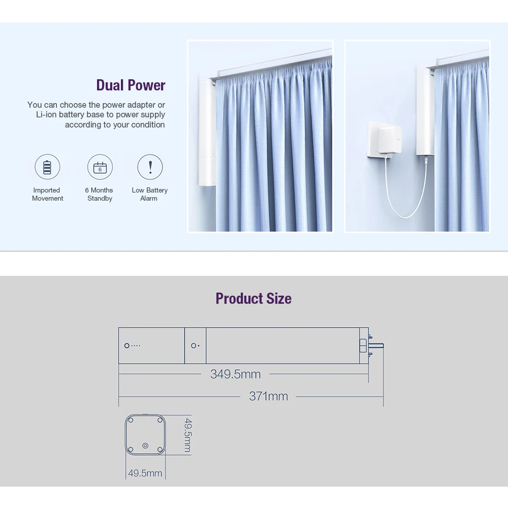  Xiaomi AQara B1 Wireless Smart Motorized Electric Curtain Motor WiFi / Voice / App Remote Control S