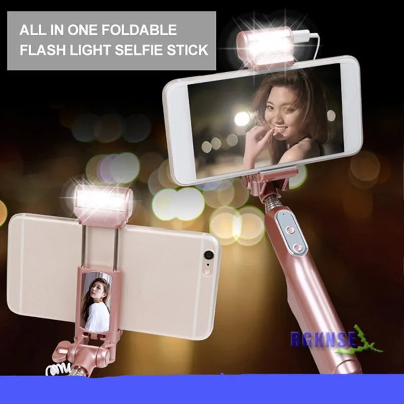 Bluetooth Selfie Stick Extendable Handheld Monopod W Filling LED Light for Samsung font b Galaxy b