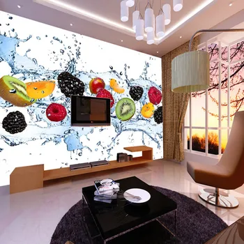 

Custom 3D large mural fruit shop fruit cold tea ice cream shop cafe 3d wall paper for living room backdrop 3D wallpapers