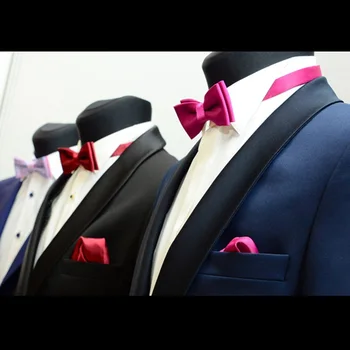 

New Men's Ties Solid Color Formal Commercial Male Married Decoration Ties Butterfly Shape Soft Comfortable Polyester