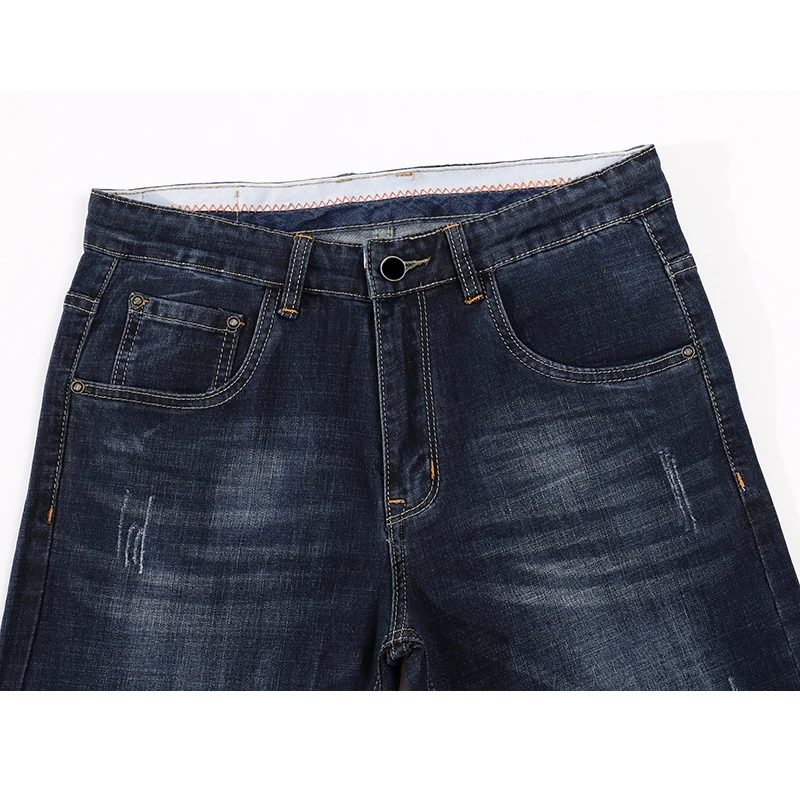 KSTUN Men's Jeans 2019 Summer Denim Pants Slim Straight Dark Blue Regular Fit Leisure Long Trousers Famous Brand Jean Men Hombre