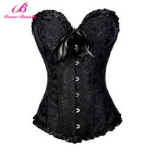 Plus Size Black Sleepwear Sexy Women Lace Tops Steel Bustier Lingerie Overbust Corset Dresses S M