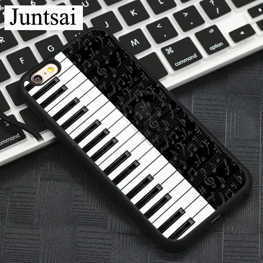 

Juntsai Piano Keyboard Keys Fashion Phone Case For iphone 6 Case Luxury Soft Rubber PC Back Cover Cases For iphone6s