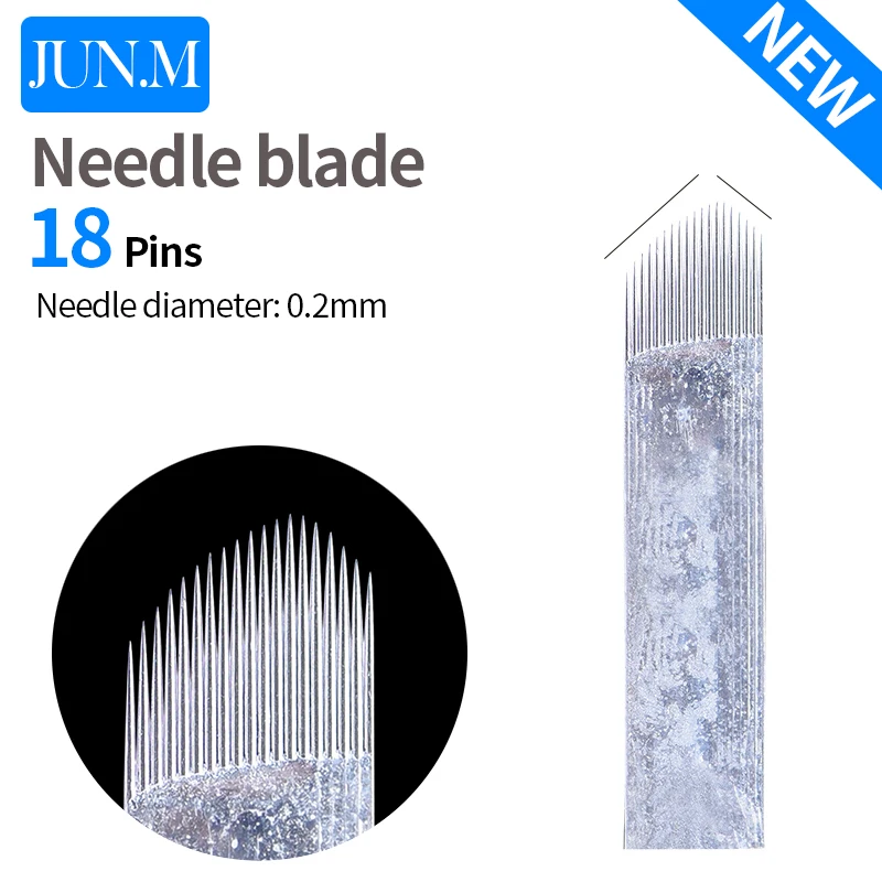 

Powerful Chamfer blade 18 Pin Permanent Makeup Eyebrow Tatoo Blade Microblading Needles For 3D Embroidery Manual Tattoo Pen
