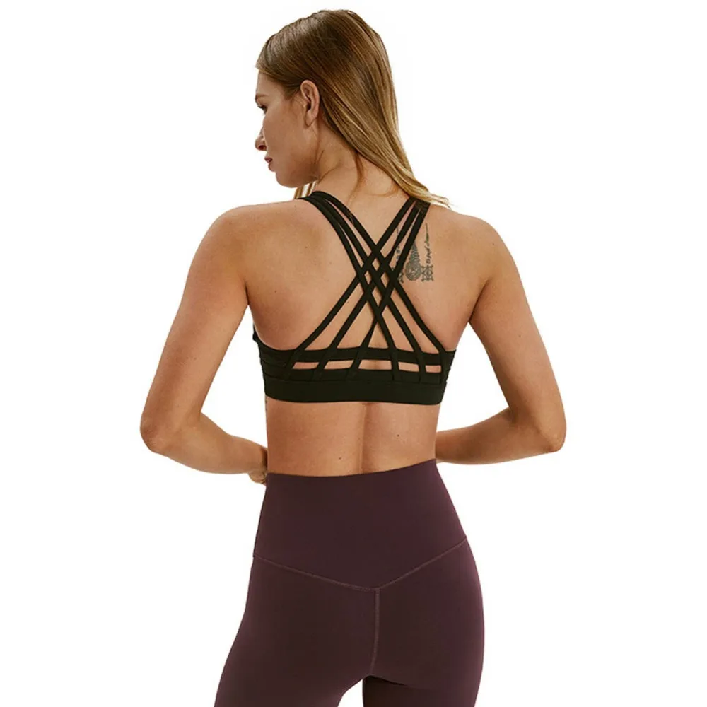 

Sexy Yoga Bra Women Padded Sports Bra Shake Proof Running Workout Gym Top Tank Fitness Shirt Vest
