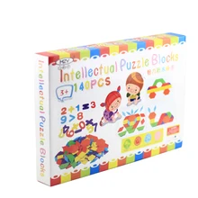 140 шт. детские развивающие игрушки интеллектуальная головоломка геометрические развивающие игрушки, мозаика для детей раннего обучения 3D формы дерева