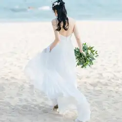 2019 элегантное пляжное свадебное платье с v-образным вырезом, сексуальное свадебное платье с молнией сзади