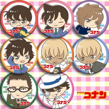 

Japan Anime Detective Conan ash mourning Cosplay Badge Cartoon Brooch Pins Collection Bags Badges For Backpacks Button gifts