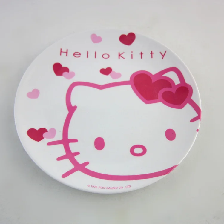free shipping 5pcs/lot hello kitty plate round tray melamine kids