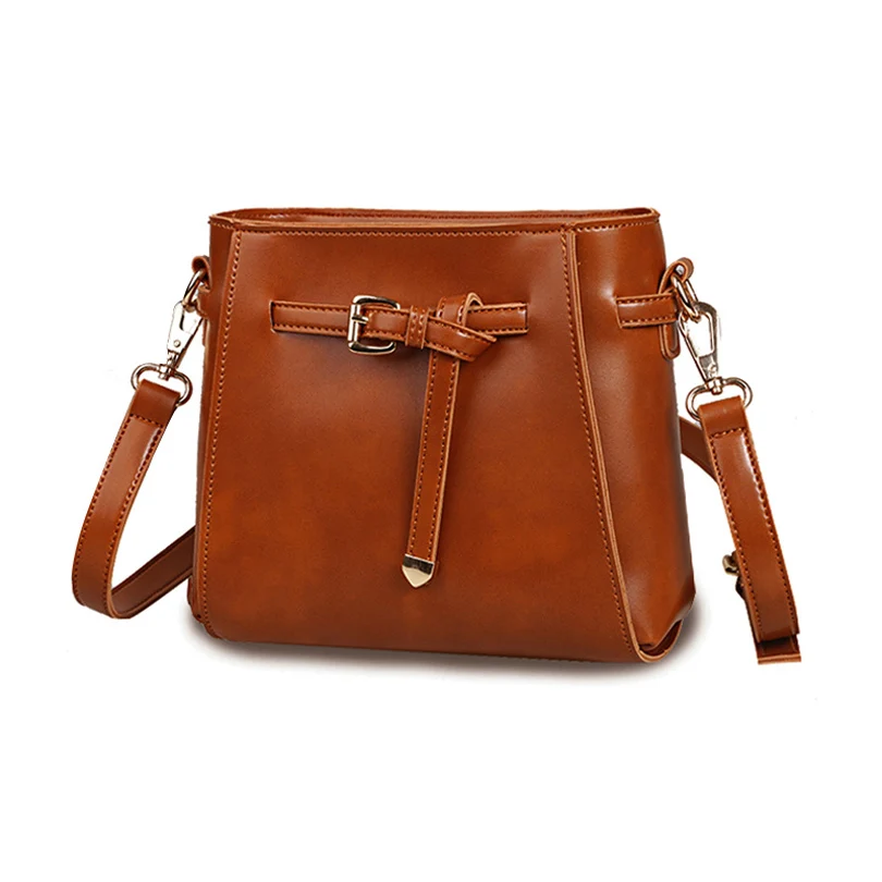 Women Messenger Bag Brand Designer Small Bucket Bags Mini Casual Crossbody Bag Retro Brown ...