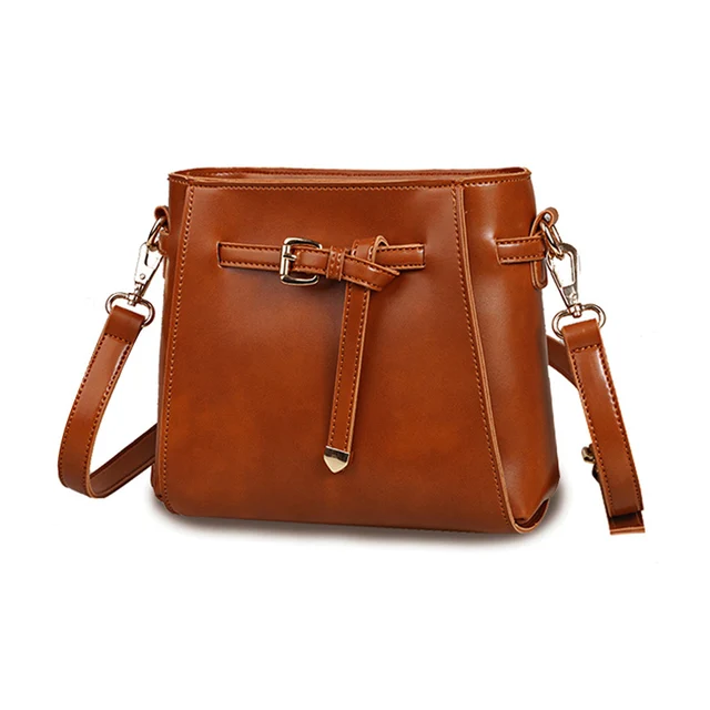 Women Messenger Bag Brand Designer Small Bucket Bags Mini Casual Women Messenger Bag Brand Designer Small Bucket Bags Mini Casual Crossbody Retro Brown Patent Leather