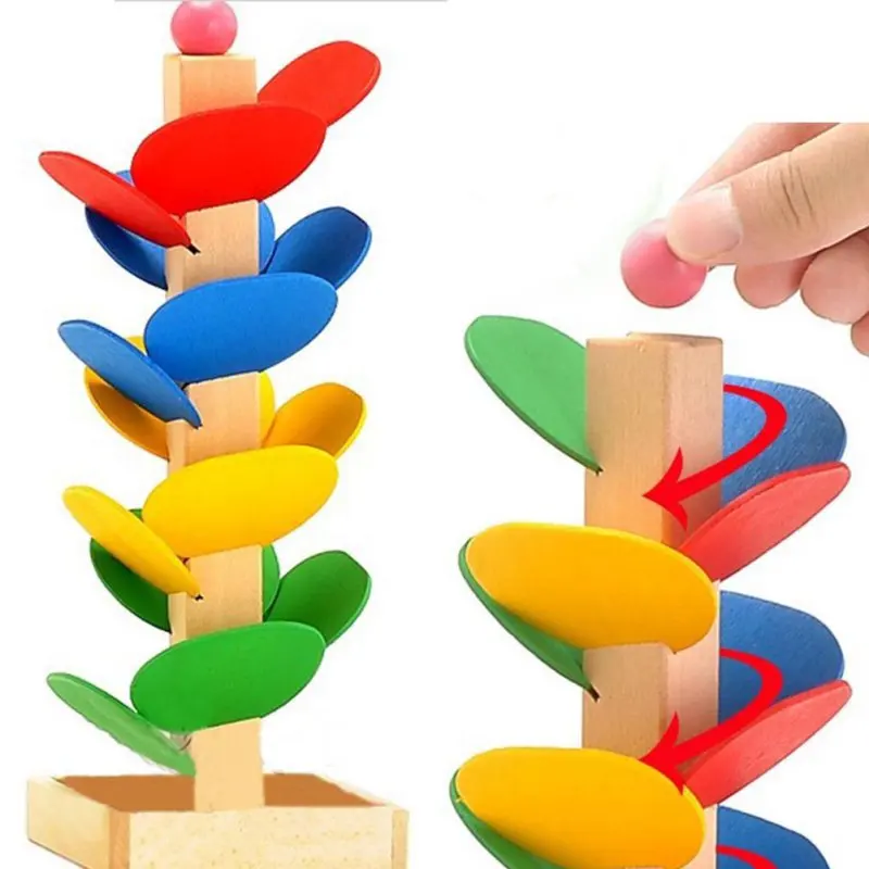 Toys For Children Wooden Toy Building Blocks Tree Marble Ball Run Track Game Educational Baby Kids Toys baby-building-blocks-wooden