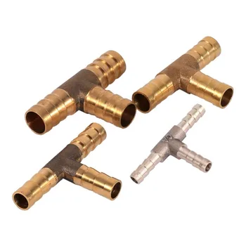 

Brass T Piece 3 Way Fuel Hose Joiner Connector For Compressed Air Oil Gas Pipe