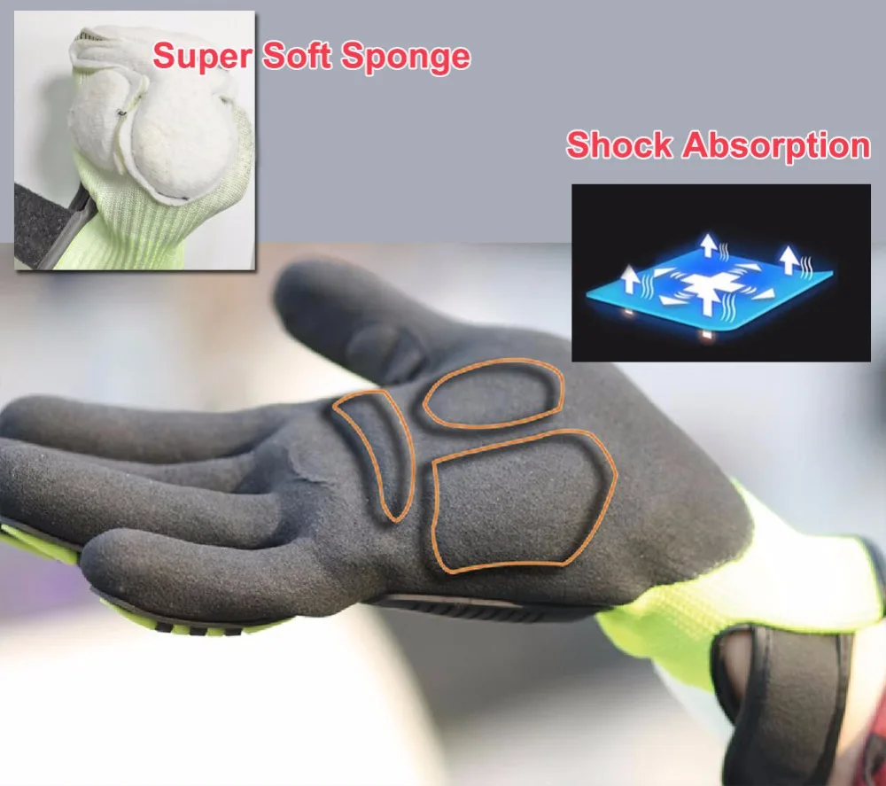 ANSI A5 антивибрационные рабочие перчатки с HPPE устойчивые к порезам маслостойкие механические защитные рабочие перчатки