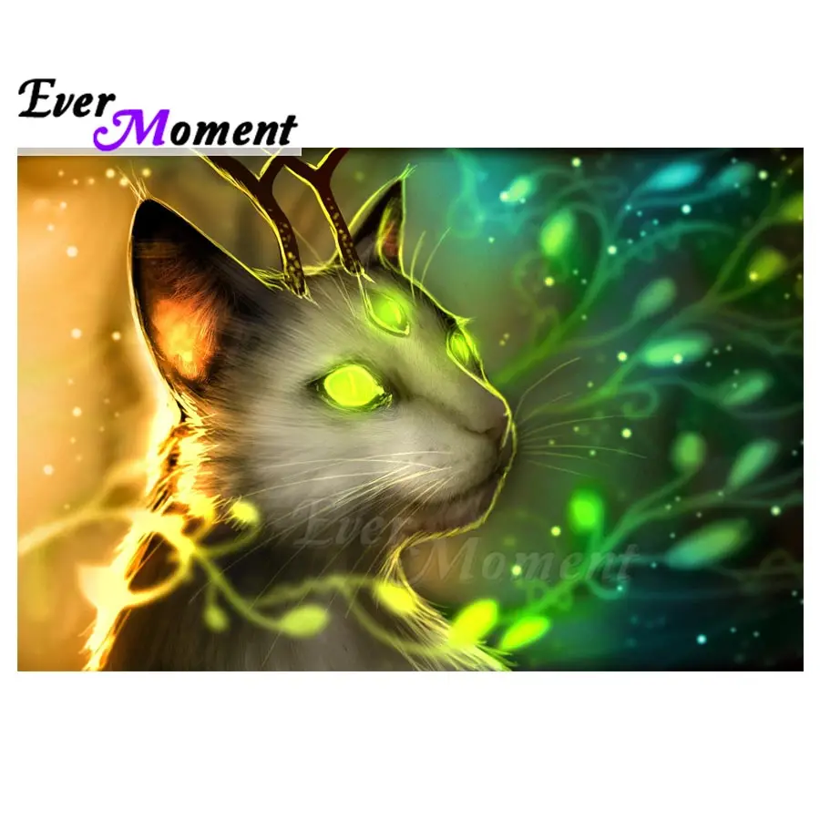 

Ever Moment Diamond Painting Full Square Drill Mosaic Cross Stitch Picture Of Rhinestone Diamond Embroidery Cat 5D DIY ASF1395