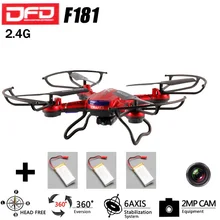 DFD F181 2.4G RC Helicopters Remote Control Quadcopter 4CH 6Axis Mode 2 with 5MP HD Camera RC Drone