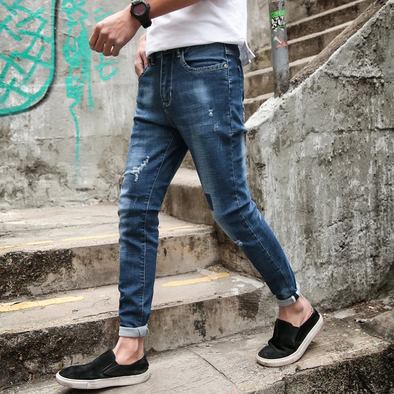 Mens Skinny Jeans Slim Denim Stretch Pencil Pants Jeans Blue Sex Mens Free Download Nude Photo