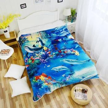 

Sea Ocean World Flannel Fleece Blankets for Kids Adults Mermaid Throw Blanket Quilt Plaids Bed Covers Bedspread Home Textiles