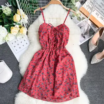 

New Women Jumpsuits 2019 Summer Spaghetti Strap V-neck Bandage Playsuits Woman Boho Beach Casual Shorts Floral Printed Romper