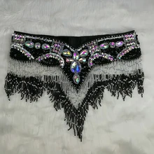 Дизайн, Женский костюм для танца живота с блестками, набедренный шарф, пояс для танца живота с кисточками и бусинами, цепочка на талию 1618