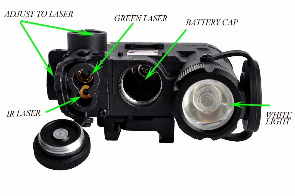 Lâmpada de Caça Elemento Airsoft Tática Verde ir Laser Tocha Dbal Armas Arma Lanterna Ex454 Luz Dbal-d2 11 Elemento airsoft luz tática DBAL-D2 verde ir