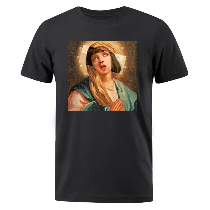 

Men's T-shirts Virgin Mary Funny Printed T Shirt Summer 2019 New Ariival Cotton Tee Shirt Male Hip Hop Tops T-shirt Harajuku