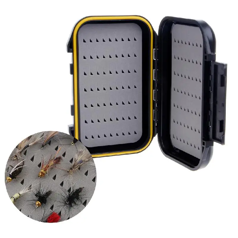 Portable Waterproof Fly Fishing Lure Bait Trout Flies Storage Box Case Container | Спорт и развлечения