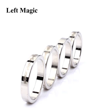 

2017 Mini Alphabet Silver Strong Magnetic Magic Ring Magnet Coin Magic Tricks Finger Decoration Magician Ring 18/19/20/21MM