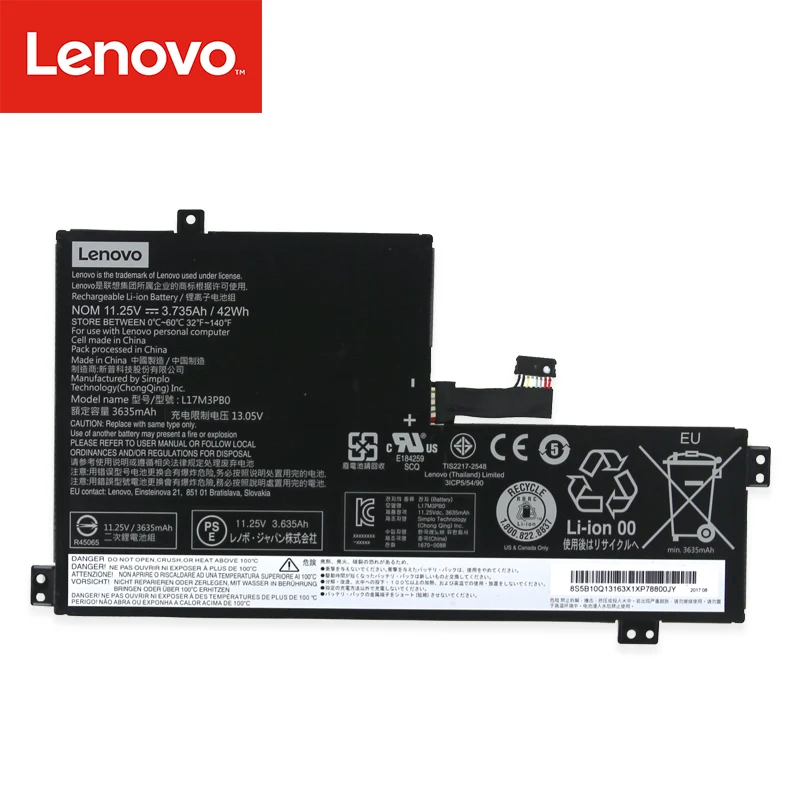 Аккумулятор для ноутбука lenovo N24 L17C3PG0 L17L3PB0 L17M3PB0